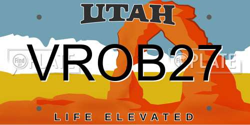 VROB27 Utah License Plate