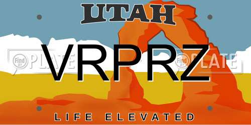 VRPRZ Utah License Plate