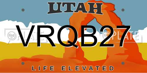 VRQB27 Utah License Plate