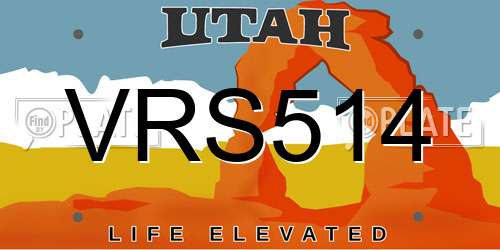VRS514 Utah License Plate