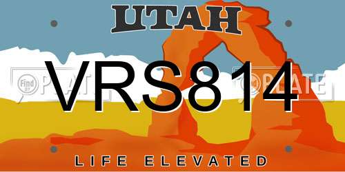 VRS814 Utah License Plate