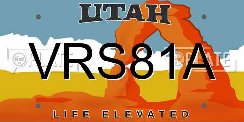 VRS81A Utah License Plate