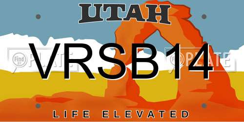 VRSB14 Utah License Plate
