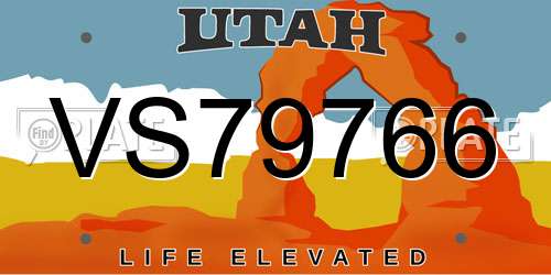 VS79766 Utah License Plate