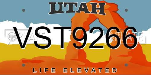 VST9266 Utah License Plate