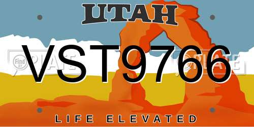 VST9766 Utah License Plate