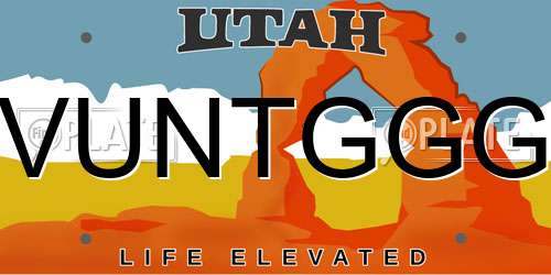 VUNTGGG Utah License Plate