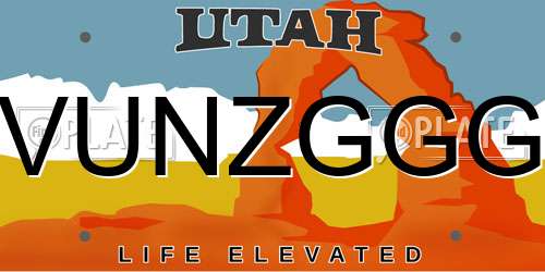 VUNZGGG Utah License Plate
