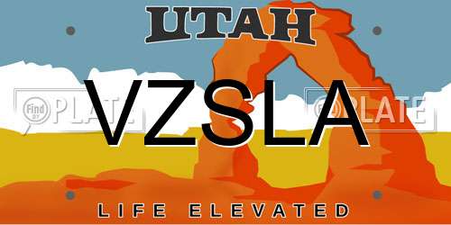 VZSLA Utah License Plate