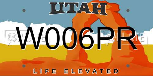 W006PR Utah License Plate