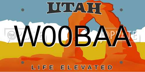 W00BAA Utah License Plate