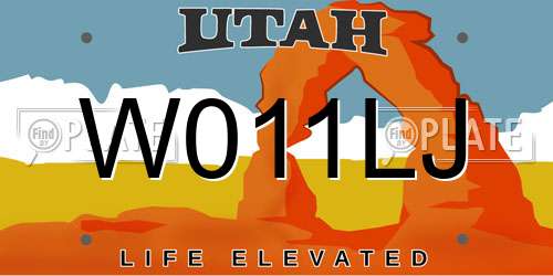 W011LJ Utah License Plate