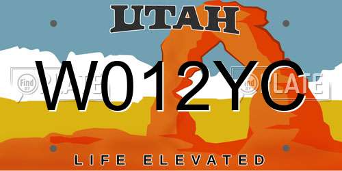 W012YC Utah License Plate