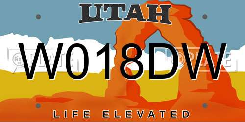 W018DW Utah License Plate