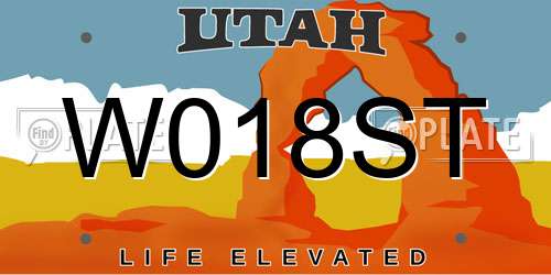 W018ST Utah License Plate