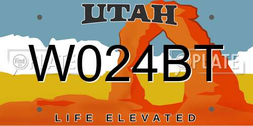 W024BT Utah License Plate