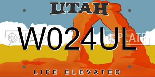 W024UL Utah License Plate