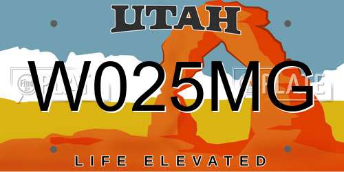 W025MG Utah License Plate