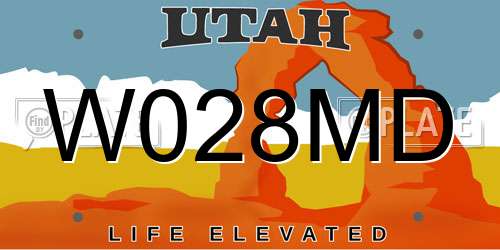 W028MD Utah License Plate