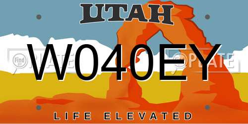 W040EY Utah License Plate