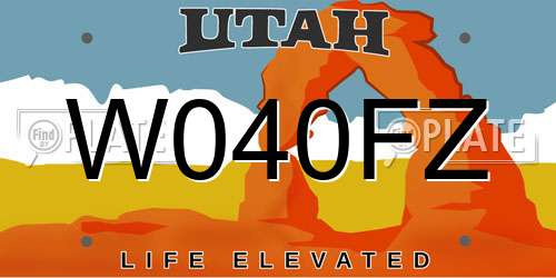 W040FZ Utah License Plate