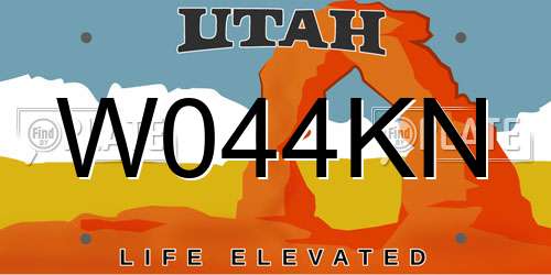W044KN Utah License Plate