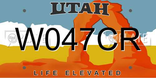 W047CR Utah License Plate