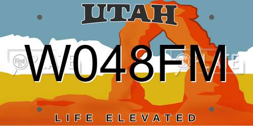 W048FM Utah License Plate