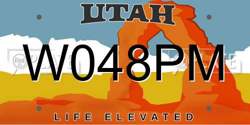 W048PM Utah License Plate