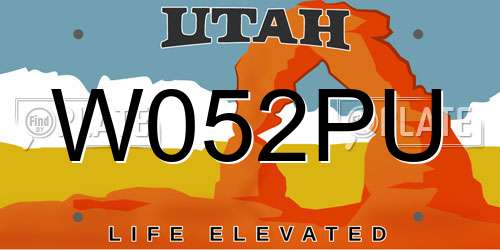 W052PU Utah License Plate