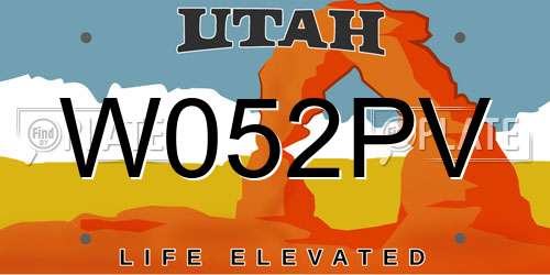 W052PV Utah License Plate