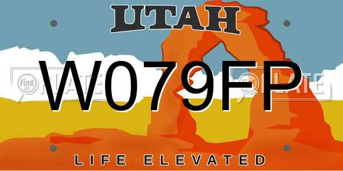 W079FP Utah License Plate