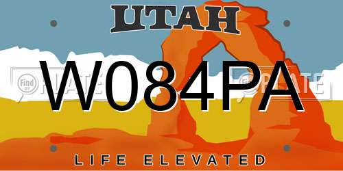 W084PA Utah License Plate