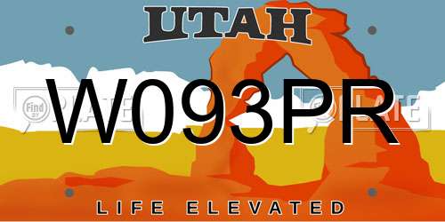 W093PR Utah License Plate