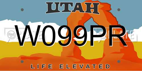 W099PR Utah License Plate