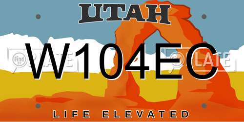 W104EC Utah License Plate