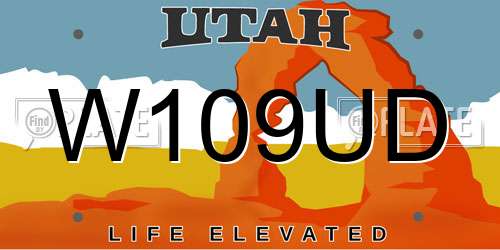 W109UD Utah License Plate