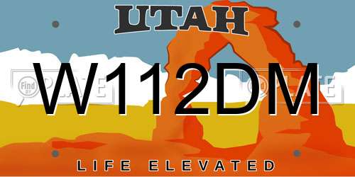 W112DM Utah License Plate