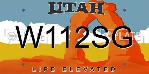 W112SG Utah License Plate