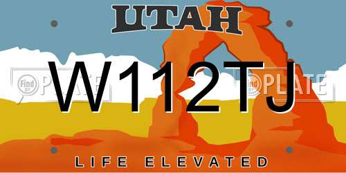 W112TJ Utah License Plate