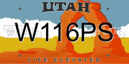 W116PS Utah License Plate
