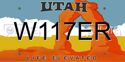 W117ER Utah License Plate