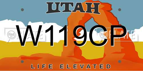 W119CP Utah License Plate