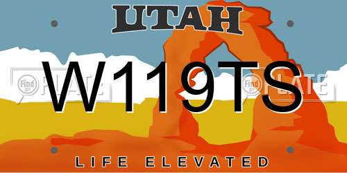 W119TS Utah License Plate