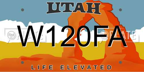 W120FA Utah License Plate