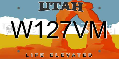 W127VM Utah License Plate