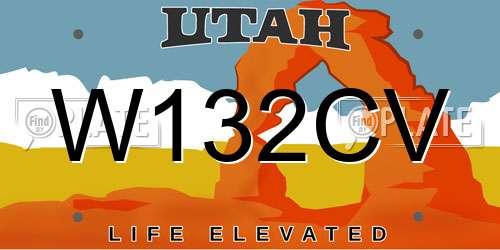 W132CV Utah License Plate