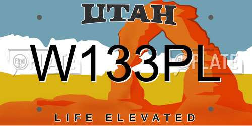 W133PL Utah License Plate