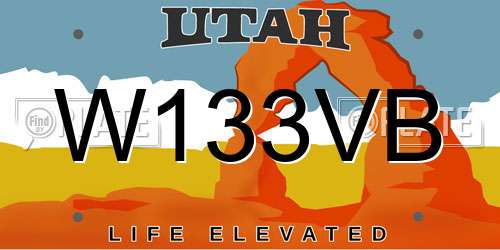 W133VB Utah License Plate