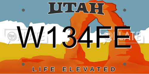 W134FE Utah License Plate